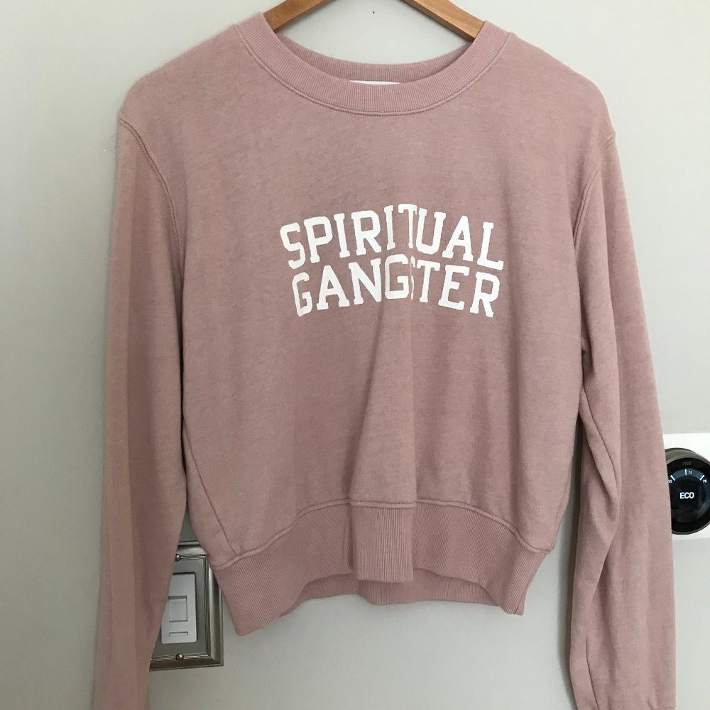 Spiritual Gangster Crop Sweatshirt Blush